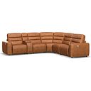 Cohen Group 3 Electric Recliner with 1 Console in Virgo Cognac Leather