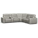 Cohen Group 3 Electric Recliner with 1 Console in Virgo Platinum Leather