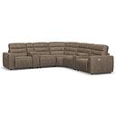 Cohen Group 3 Electric Recliner with 2 Consoles in Miller Earth Brown Fabric