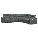 Cohen Group 3 Electric Recliner with 2 Consoles in Miller Grey Fabric