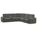 Cohen Group 3 Electric Recliner with 2 Consoles in Plush Charcoal Fabric