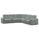 Cohen Group 3 Electric Recliner with 2 Consoles in Plush Silver Fabric