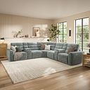 Cohen Group 3 Electric Recliner with 2 Consoles in Plush Silver Fabric