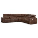 Cohen Group 3 Electric Recliner with 2 Consoles in Ranch Dark Brown Fabric