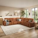 Cohen Group 3 Electric Recliner with 2 Consoles in Virgo Cognac Leather