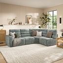 Cohen Group 4 Electric Recliner in Plush Silver Fabric