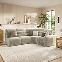 Cohen Group 5 Electric Recliner in Plush Beige Fabric