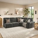 Cohen Group 5 Electric Recliner in Plush Charcoal Fabric