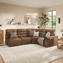 Cohen Group 5 Electric Recliner in Ranch Brown Fabric