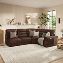 Cohen Group 5 Electric Recliner in Ranch Dark Brown Fabric