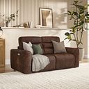 Cohen Group 8 Electric Recliner in Ranch Dark Brown Fabric