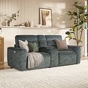 Cohen Group 8 Electric Recliner with 1 console in Dapple Grey Fabric