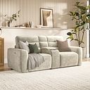 Cohen Group 8 Electric Recliner with 1 console in Plush Beige Fabric