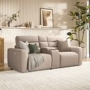 Cohen Group 8 Electric Recliner with 1 console in Virgo Buff Leather