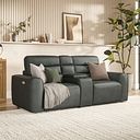 Cohen Group 8 Electric Recliner with 1 console in Virgo Lead Leather