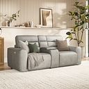 Cohen Group 8 Electric Recliner with 1 console in Virgo Platinum Leather