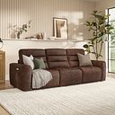 Cohen Group 9 Electric Recliner in Ranch Dark Brown Fabric