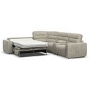 Cohen Large Corner Electric Recliner with Left Hand Sofa Bed and Console in Miller Taupe Fabric