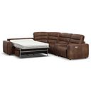 Cohen Large Corner Electric Recliner with Left Hand Sofa Bed and Console in Ranch Dark Brown Fabric