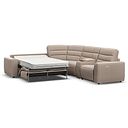 Cohen Large Corner Electric Recliner with Left Hand Sofa Bed and Console in Virgo Buff Leather