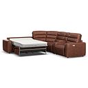 Cohen Large Corner Electric Recliner with Left Hand Sofa Bed and Console in Virgo Chestnut Leather