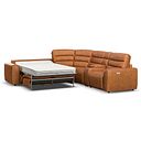 Cohen Large Corner Electric Recliner with Left Hand Sofa Bed and Console in Virgo Cognac Leather