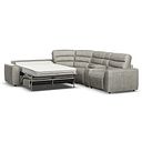 Cohen Large Corner Electric Recliner with Left Hand Sofa Bed and Console in Virgo Platinum Leather