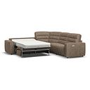 Cohen Large Corner Electric Recliner with Left Hand Sofa Bed in Miller Earth Brown Fabric