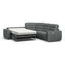 Cohen Large Corner Electric Recliner with Left Hand Sofa Bed in Miller Grey Fabric