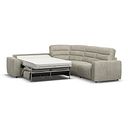 Cohen Large Corner Electric Recliner with Left Hand Sofa Bed in Miller Taupe Fabric