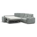 Cohen Large Corner Electric Recliner with Left Hand Sofa Bed in Plush Silver Fabric