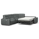 Cohen Large Corner Electric Recliner with Right Hand Sofa Bed and Console in Miller Grey Fabric