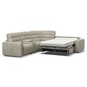 Cohen Large Corner Electric Recliner with Right Hand Sofa Bed and Console in Miller Taupe Fabric