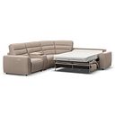 Cohen Large Corner Electric Recliner with Right Hand Sofa Bed and Console in Virgo Buff Leather