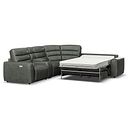 Cohen Large Corner Electric Recliner with Right Hand Sofa Bed and Console in Virgo Lead Leather