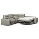 Cohen Large Corner Electric Recliner with Right Hand Sofa Bed and Console in Virgo Platinum Leather