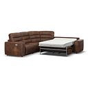 Cohen Large Corner Electric Recliner with Right Hand Sofa Bed in Ranch Dark Brown Fabric