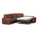 Cohen Large Corner Electric Recliner with Right Hand Sofa Bed in Virgo Chestnut Leather