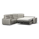 Cohen Large Corner Electric Recliner with Right Hand Sofa Bed in Virgo Platinum Leather