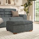 Cohen Storage Footstool in Miller Grey Fabric