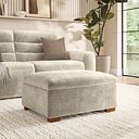 Cohen Storage Footstool in Plush Beige Fabric
