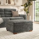 Cohen Storage Footstool in Plush Charcoal Fabric