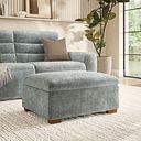 Cohen Storage Footstool in Plush Silver Fabric