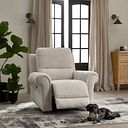 Colorado Electric Recliner Armchair in Hopsack Natural Fabric