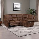 Colorado Electric Reclining Left Hand Modular Group 2 in Ranch Dark Brown Fabric