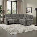 Colorado Electric Reclining Modular Group 3 in Plush Charcoal Fabric