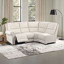 Colorado Electric Reclining Modular Group 4 in Hopsack Natural Fabric
