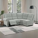 Colorado Electric Reclining Modular Group 4 in Hopsack Platinum Fabric