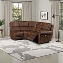 Colorado Electric Reclining Modular Group 5 in Ranch Dark Brown Fabric