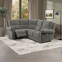 Colorado Electric Reclining Right Hand Modular Group 2 in Plush Charcoal Fabric